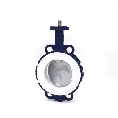 China Industry and trade integration ptfe lug type pneumatic butterfly valve for sale