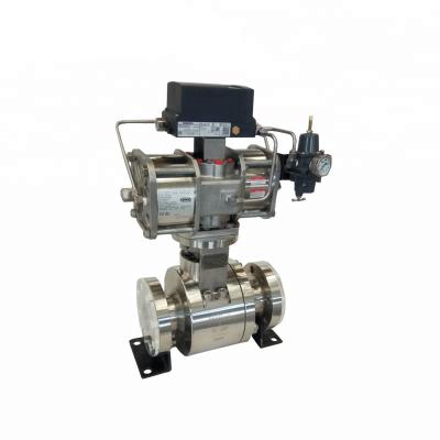 Cina Normal Temperature Lockable Pneumatic Forged Steel Fixed Ball Valve With Monitored in vendita