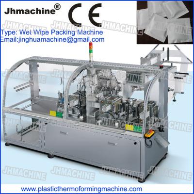 China Single piece of wet tissue packing machine/Horizontal Wet tissue packing Four side seal for sale