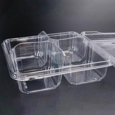 China Recycled Materials Disposable Plastic Box Transparent Packaging Fruit Clear Fruit Box For Supermarket for sale