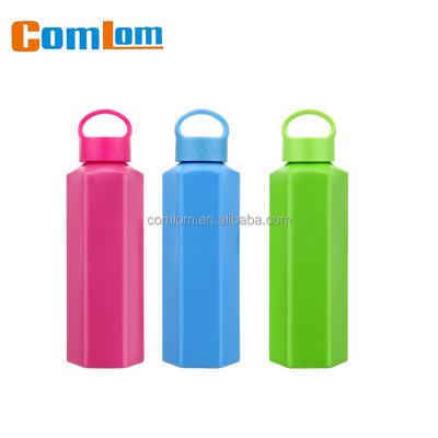 China CL1C-G161 Comlom 550ml Viable Aluminum Bottle Mouth Polygon Shaped Narrow Screw Cap With Buckle Aluminum Water Bottle for sale