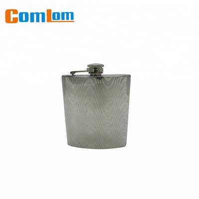 China CL1C-HI-6B Comlom Stainless Steel Calico Pattern Engraved Whiskey Hip Flask for sale