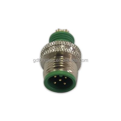 China TT M12 Automotive Waterproof 5 Pin Connector 5 Pin A Male Coded Shielded Socket For Industrial Automation for sale