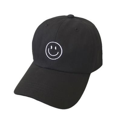 China breathable & New Design Waterproof Wholesale Custom Hats Fashion Street Hip Hop Hat Sunbonnet Female Smiley Face Embroidered Baseball Hats for sale