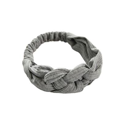 China Retro Women's Twisted Knitted Hair Band Women's Fashion Cross Hair Scarf Solid Chinese Knot Headdress Hair Accessories New for sale