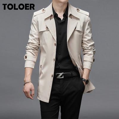 China Branded Autumn Men Trench Coats Superior Quality Viable Quality Buttons Male Anorak Mens Jackets Outerwear Fashion Business Long Jacket 5XL for sale