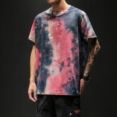 China 2021 Summer Youth Viable T-shirt Big Yard Dye Ink Printing Leisure T-shirt With Short Sleeves for sale