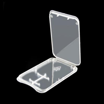 중국 Memory Card Portable 2 in 1 Transparent Ultra-thin Storage Micro SD /TF/ SD Card Memory Card Plastic Holder Case 판매용