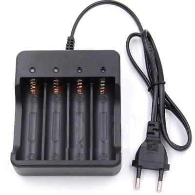 China Mobile Phone 4 Slots 18650 Li-ion Battery Charger With 4.2V Indicator Light AC EU/US Plug Wired 4* 18650 Batteries Charger for sale