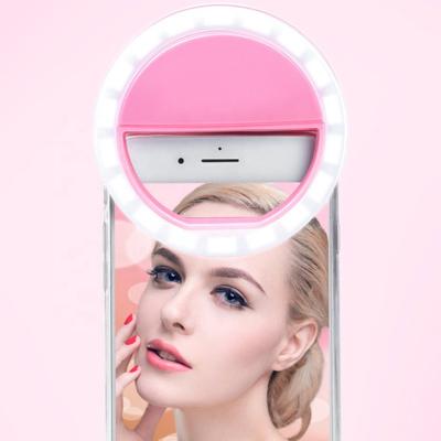 China Multifunctional Foldable Makeup LED Ring Light Rechargeable PC+ABS Sufficiency 360 Degree Mobile Phone Selfie Beauty Ring Light zu verkaufen