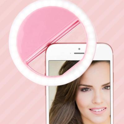 China PC+ABS USB Rechargeable Photography LED Fill Clip Ring Light Makeup Light Live Smart Mobile Phone Selfie Ring Light Te koop