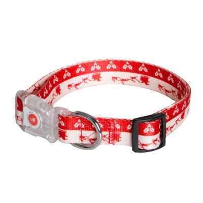 China DETACHED Led Luminous Buckle Pet Collar Dog LED Pet Collar Cat Nylon Christmas Pet Collar for sale