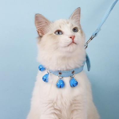 China DETACHED Wholesale Fashion Pet Puppy and Multicolor Cat Collars and Leashes with Metal Bell for sale