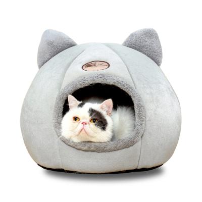 China Breathable Wholesale Custom Logo Around Bed Partially Enclosed Pet Room Cute Novelty Cat Bed Nest for sale