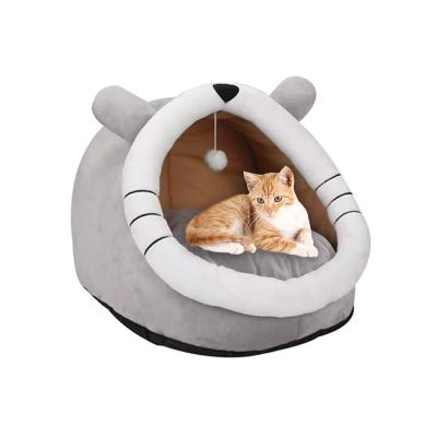 China Wholesale Removable Pets Travel Sofa Cave Bed Washable Cute Cat Beds With Ball for sale