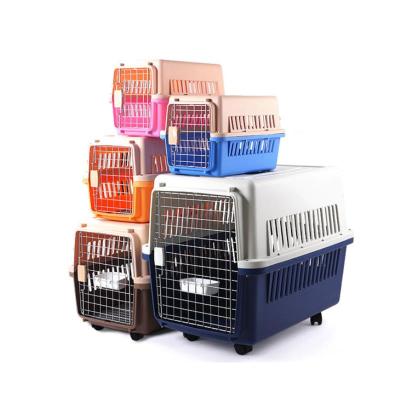 China Space Shuttle Theme Direct-selling Modern Design Skylight Pet Air Shipping Carrier Breathable Plastic Box Cat Transport Box Traveling Cage for sale