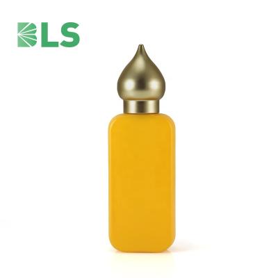 China 2020 personal care manufacturing supply 50ml gold glass matte perfume bottle for sale