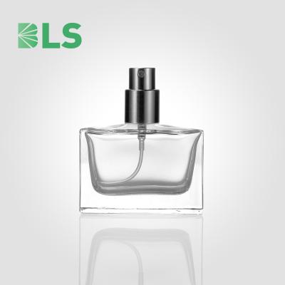 China Personal Care Free Sample Luxury For Woman 20ml 30ml 50ml Screw Neck Square Spray Glass Perfume Bottle for sale