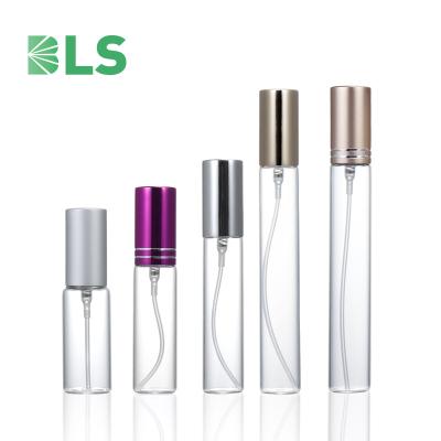 China 5ml 10ml 15ml Cosmetic Bottle Tube Spout Glass Tube Customized Aluminum Perfume Bottle for sale