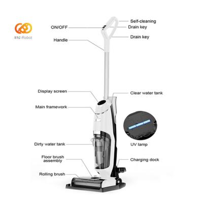 China BTCBOT Wireless vacuum wireless floor washer automatic mop cleaner vacuum mop combo cordless electric spin mop hardwood for sale