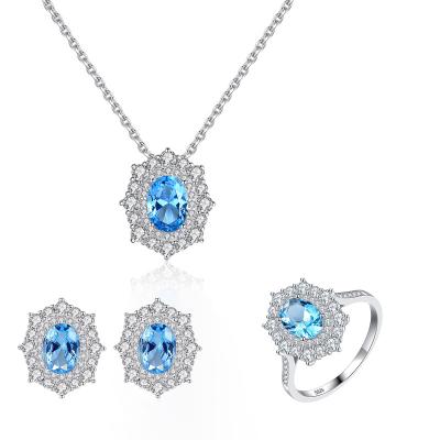 China TRENDY Hot Sale 925 Sterling Silver Luxury Shiny Women Jewelry Sets for sale