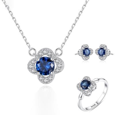 China New Trendy Fashion 925 Sterling Silver Luxury Shiny Jewelry Sets For Women for sale