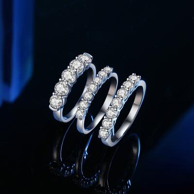 China Romantic High Quality Ring Trendy Jewelry Moissanite Eternity Wedding Engagement Rings for sale