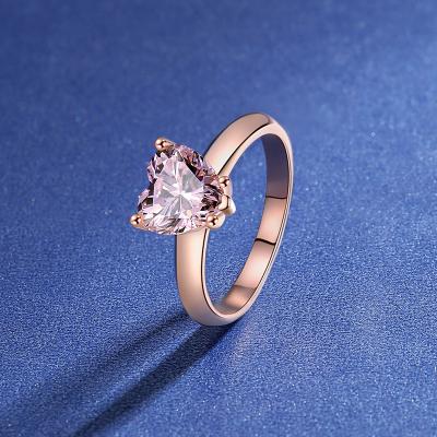 China Romantic Fashion Wedding Band Engagement Iced Out Ring Trendy Silver Jewelry Colorful for sale