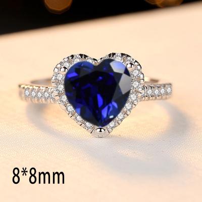 China Coloful Ring High Quality Color Gem Romantic Stone Replaceable Heart Shape Wedding Rings for sale