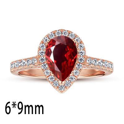 China Ring High Quality Color Gem Romantic Colored Stone Replaceable Pear Shape Wedding Rings for sale