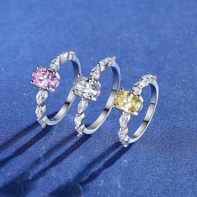 China New Fashion Wedding Rings Romantic Trendy Silver Engagement Colorful Rings for sale