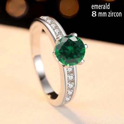 China Wedding Engagement Ring Trendy Jewelry Color Stone Romantic Round Cut Rings for sale