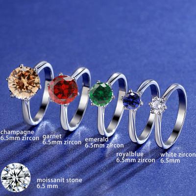 China Hot Sale Romantic Wedding Engagement Ring Trendy Jewelry Color Stone Rings for sale