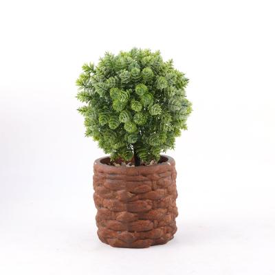 China High Quality Plastic Natural Touch Boxwood Ball Plants Bonsai With Pots For Garden Decoration Artificial Grass Ball Tree for sale