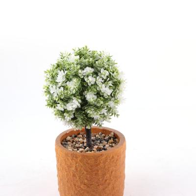 China High Quality Artificial Natural Touch Boxwood Ball Plastic Plants Grass Ball Bonsai With Pots For Outdoor Indoor Garden Decoration for sale