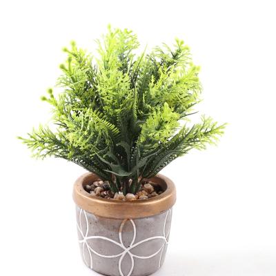 China Natural Artificial Plastic Decoration Mini Green Plants Bonsai Potted Touch Environmental Protection Plant Plants for sale