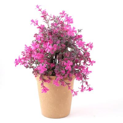 China Indoor Pot Mini Artificial Flower Faux Plants Natural Touch Small Potted Plants For Garden Balcony Office Home Decor for sale