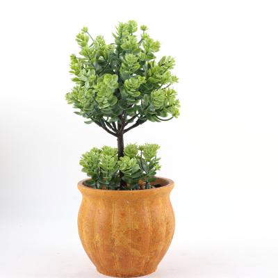 China Hot Selling Office Decor Fake Potted Plant Artificial Plant QingHong Bonsai Plant Popular Small Green Plant Desktop for sale