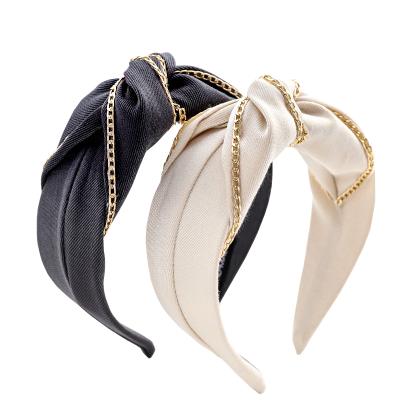 China Wholesale Hair Decoration New Fashion Cute Design Leather Elastic Women's Hair Band for sale