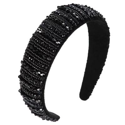 China Luxury Sparkle Rhinestone Crystal Hair Bands For Women Ins Style Hair Decoration Bling Fashion for sale