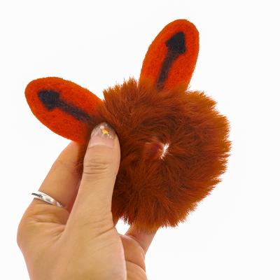 China Girl's Own Hair Decoration Fashionable Ring Cartoon Animal Scrunchie Brand Plush Toy for sale