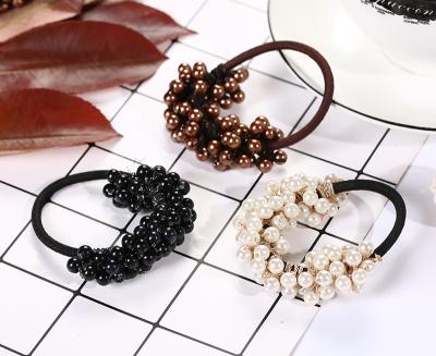 China Girl Hair Decoration New Arrival Quality Multi Pack Custom Pearl Rubber Scrunchies for sale