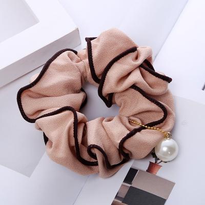 China Girl Hair Decoration Factory Selling Custom Cheap High Quality Pearl Satin Rubber Cloth Box Set Hair Scrunchies for sale