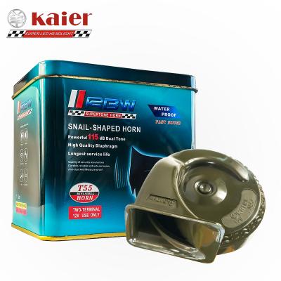 China Waterproof kaier snail T55 horn powerful horn electric horn for toyota Honda KIA loudest noise 12v horn auto universal car horn for sale