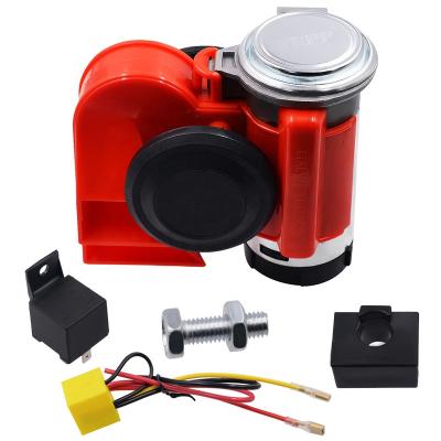 China Universal red kaier car 12v car truck air horn T613 canister horn red air horn with compressor compact car horn for sale