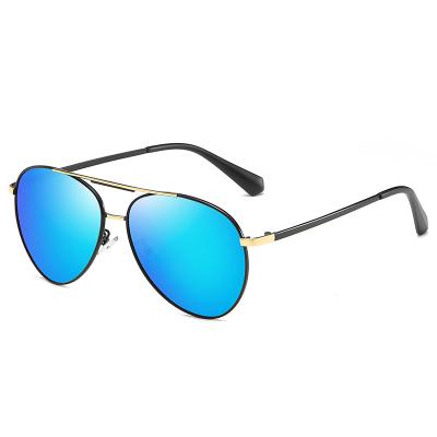 China 2022 New Retro Metal Men's Fashion Trend Polarized Blue Sunglasses Driver 2022 Anti Sunshade Double Frame Te koop