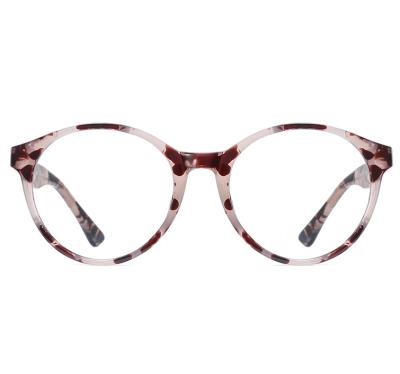 Cina Adult Optical Glasses Frame Wholesale Computer Eyewear Eyesight Oversized Optical Round Floral Blue Light Blocking Glasses in vendita