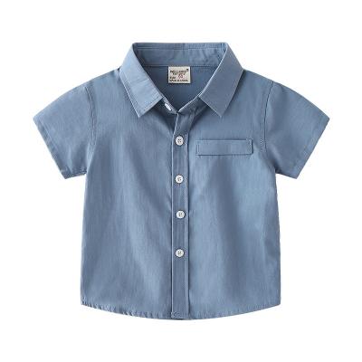 China New Arrivals Breathable Cheap Toddler Boys Short Sleeve Oxford Button Down Shirt Clothing for sale