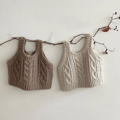 China Fashionable QUICK DRY Spring Baby Toddler Girls Knit Top Crop Sleeveless 2022 for sale