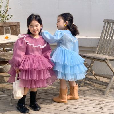 China 2022 Fashion Girl Breathable Sleeve Breathable Wedding Party Birthday Tutu Dress Kid Clothes Vintage Princess Dress Tulle Girl for sale